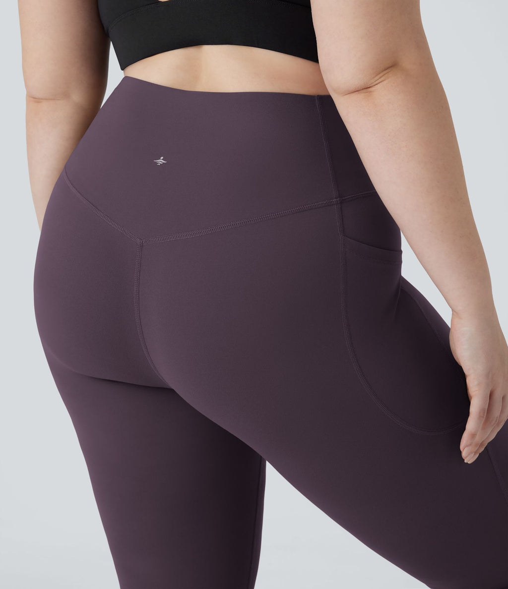 Pantalon de yoga à coupe bootcut gainant taille haute grande taille avec poches Halara UltraSculpt™