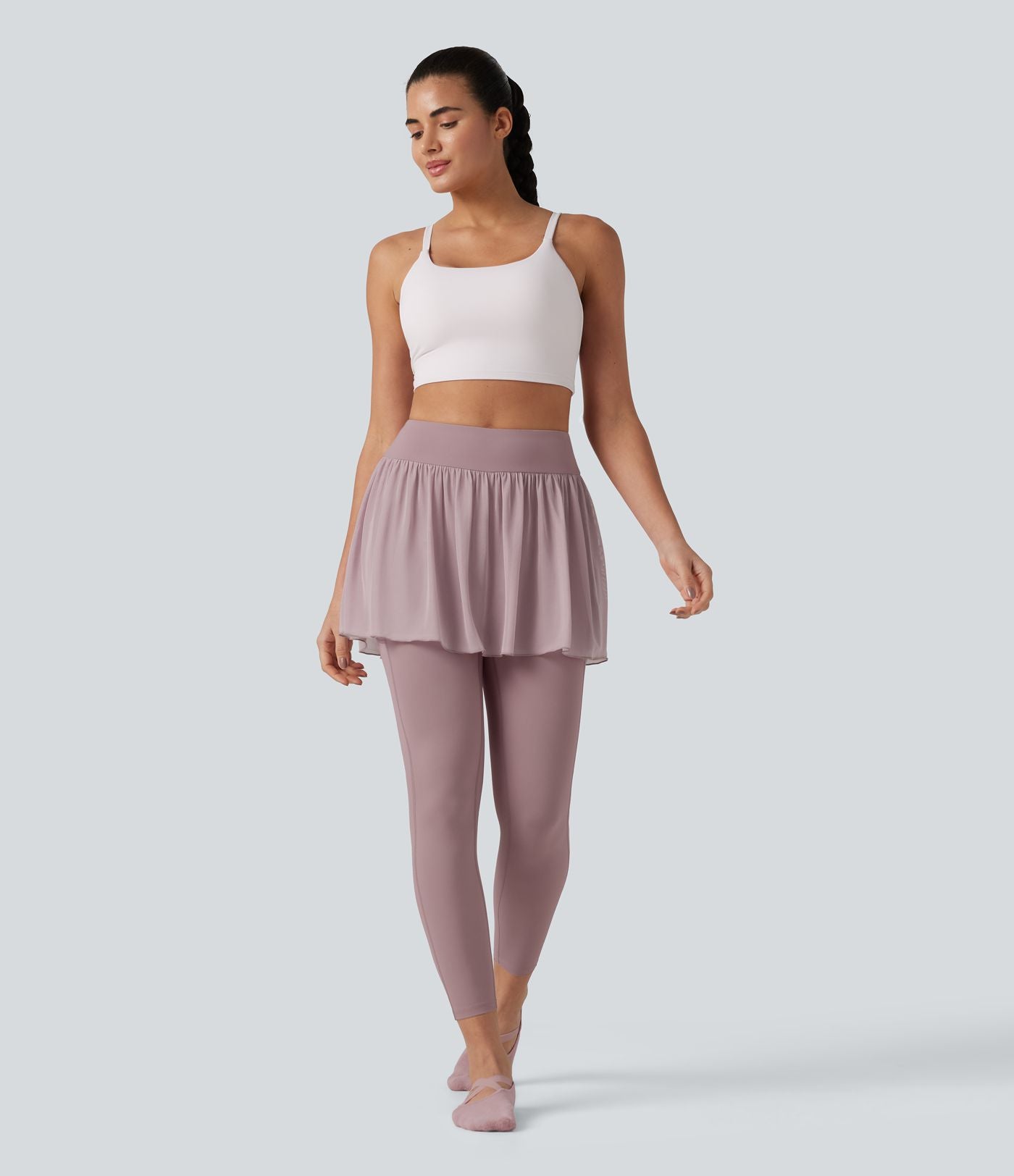 Legging de sport 2-en-1 SoftlyZero™ effet frais InstantCool taille haute avec mesh contrastant et poches, protection solaire UPF50+