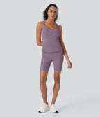 Short cycliste 7,5 cm d'entraînement gainant galbant taille haute avec effet scrunch et poches Halara UltraSculpt™