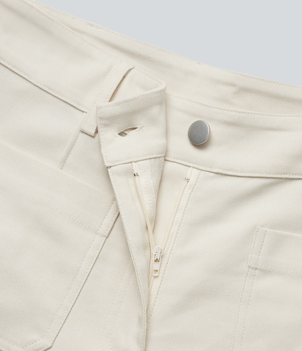 Pantalon tailleur évasé taille haute avec poches