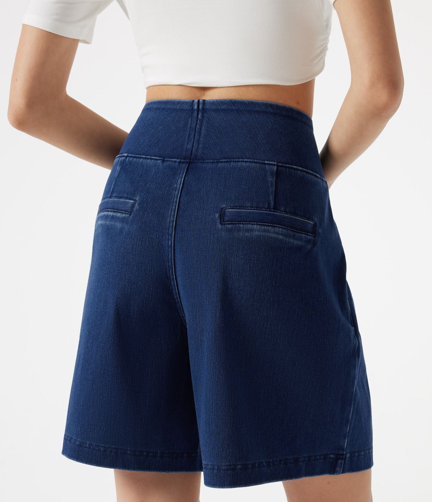 Halara Flex™ Short décontracté ample en jean taille haute 17,5 cm avec poches