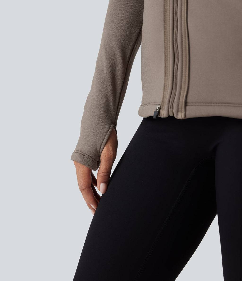 Veste polaire PuffFlex 3-en-1 à col montant et manches longues avec passe-pouces et gilet matelassé avec poches
