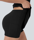 Robe active de yoga 2-en-1 Softlyzero™ Plush avec bretelles ajustables, armatures push-up, dos nu et poches-Easy Peasy