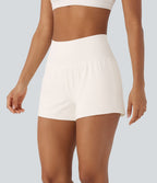 Short 7,5cm Yoga 2 en 1 Super Taille Haute Poches Arrière Poches Cachées Latérales