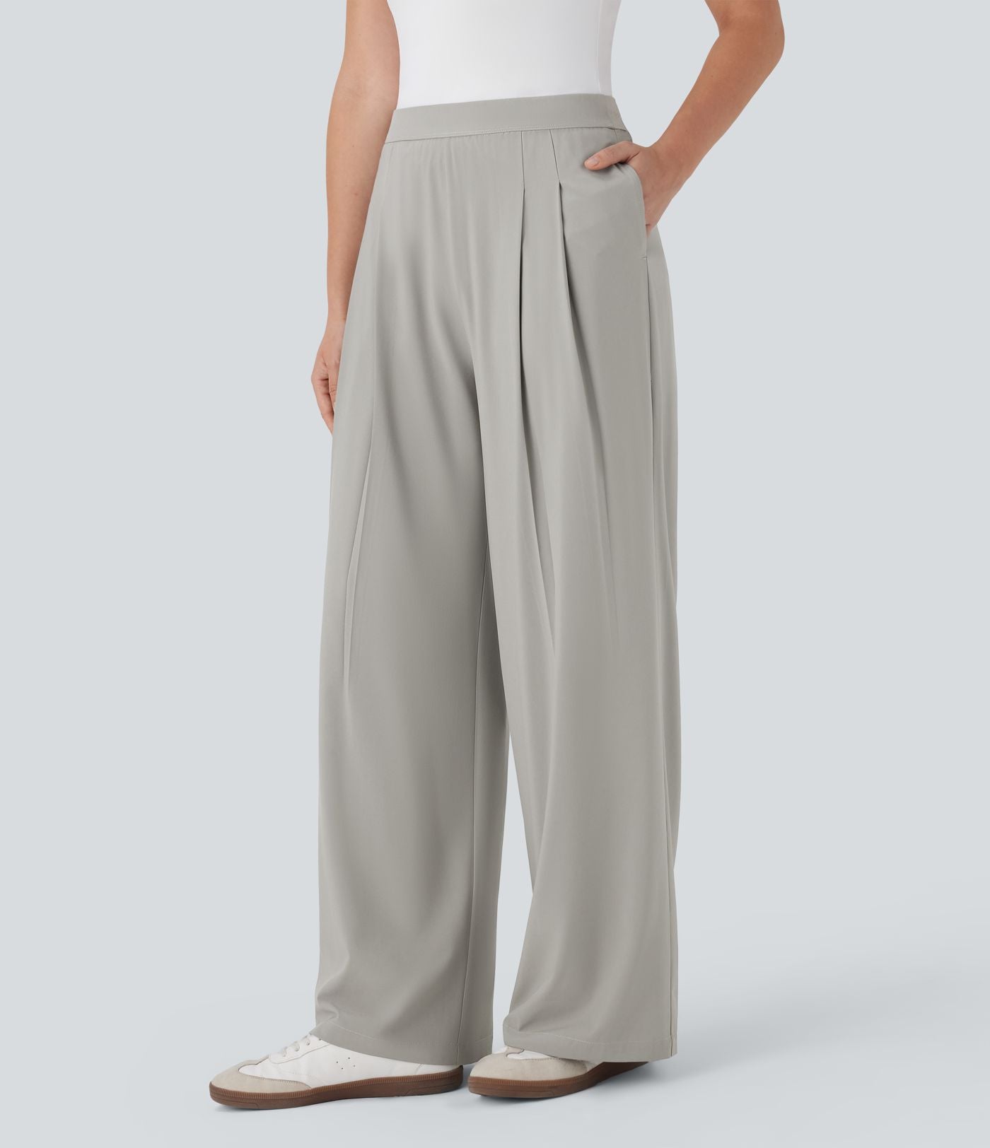 Pantalon de costume Breezeful™ à taille haute, jambes larges, poches latérales et séchage rapide