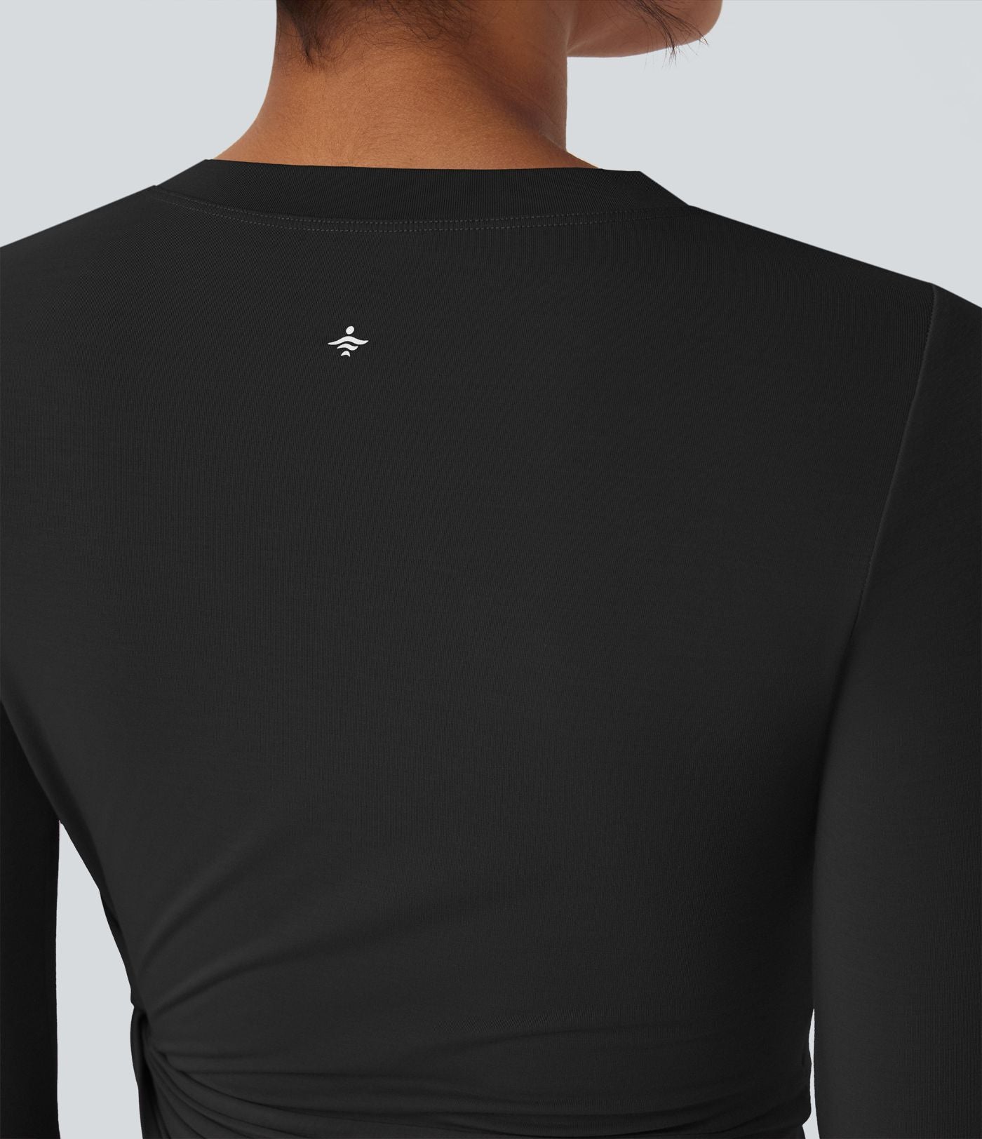 Haut de sport yoga asymétrique séchage rapide manches longues avec trous pouces