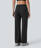 Pantalon de yoga aéré à taille moyenne avec cordon de serrage, poches latérales, jambe droite et effet rafraîchissant Softlyzero™