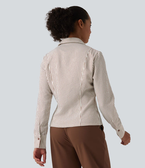 Chemise tailleur manches longues à rayures