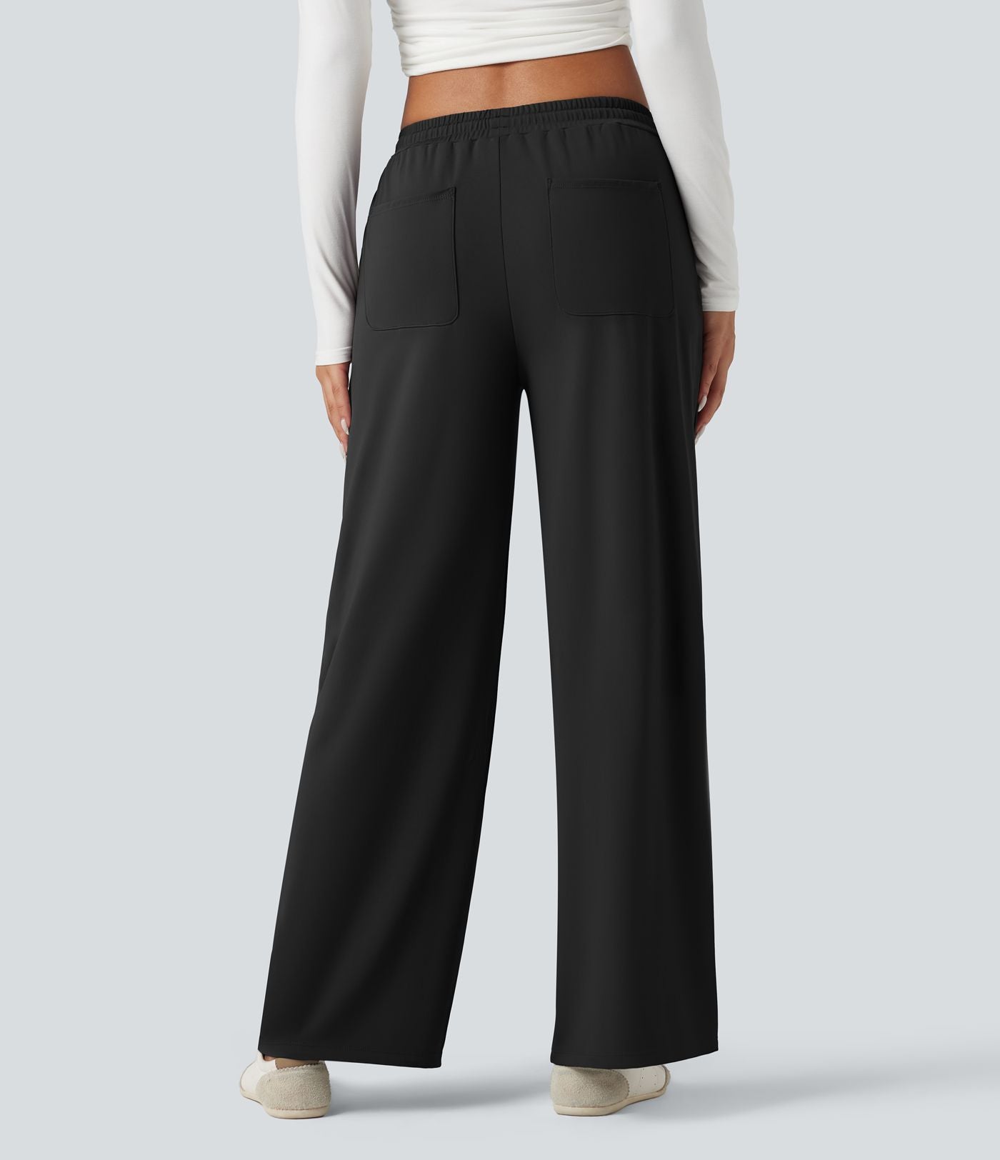 Pantalon tailleur large taille moyenne avec cordon de serrage Halara Flex™ DayStretch avec poches