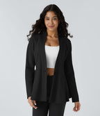 Veste péplum de travail col en V avec un bouton