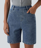 Short en jean Halara Flex™ taille haute décontracté 17,5 cm avec poches