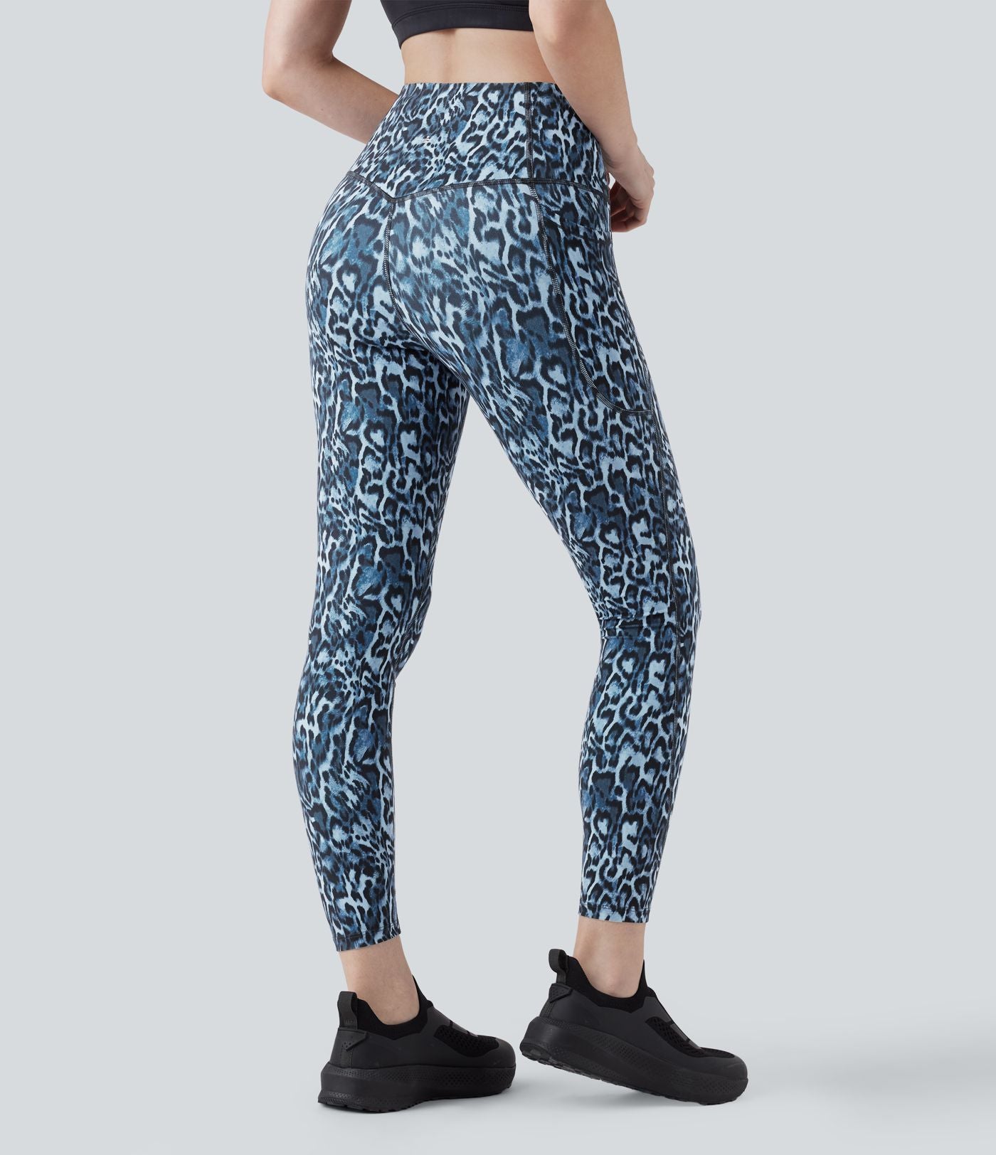 Legging de yoga gainant taille haute imprimé léopard avec poches Halara UltraSculpt™
