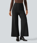 Pantalon large esprit bureau Halara Flex™ taille haute avec plis nervurés