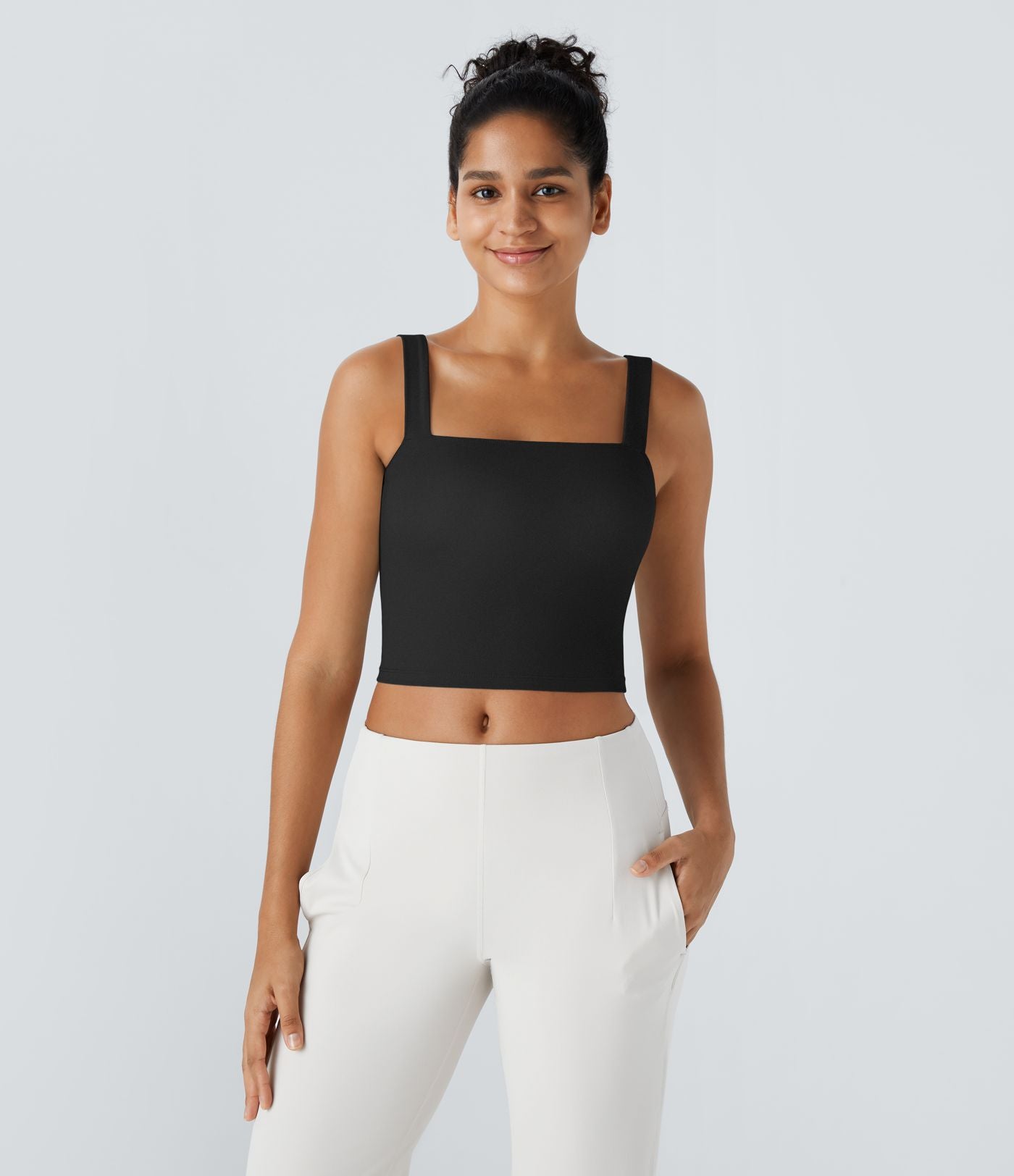 Softlyzero™ Plush Softlyzero™ Débardeur de Yoga Skinny Court à Encolure Carrée en Peluche