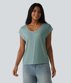 T-shirt col U manches courtes