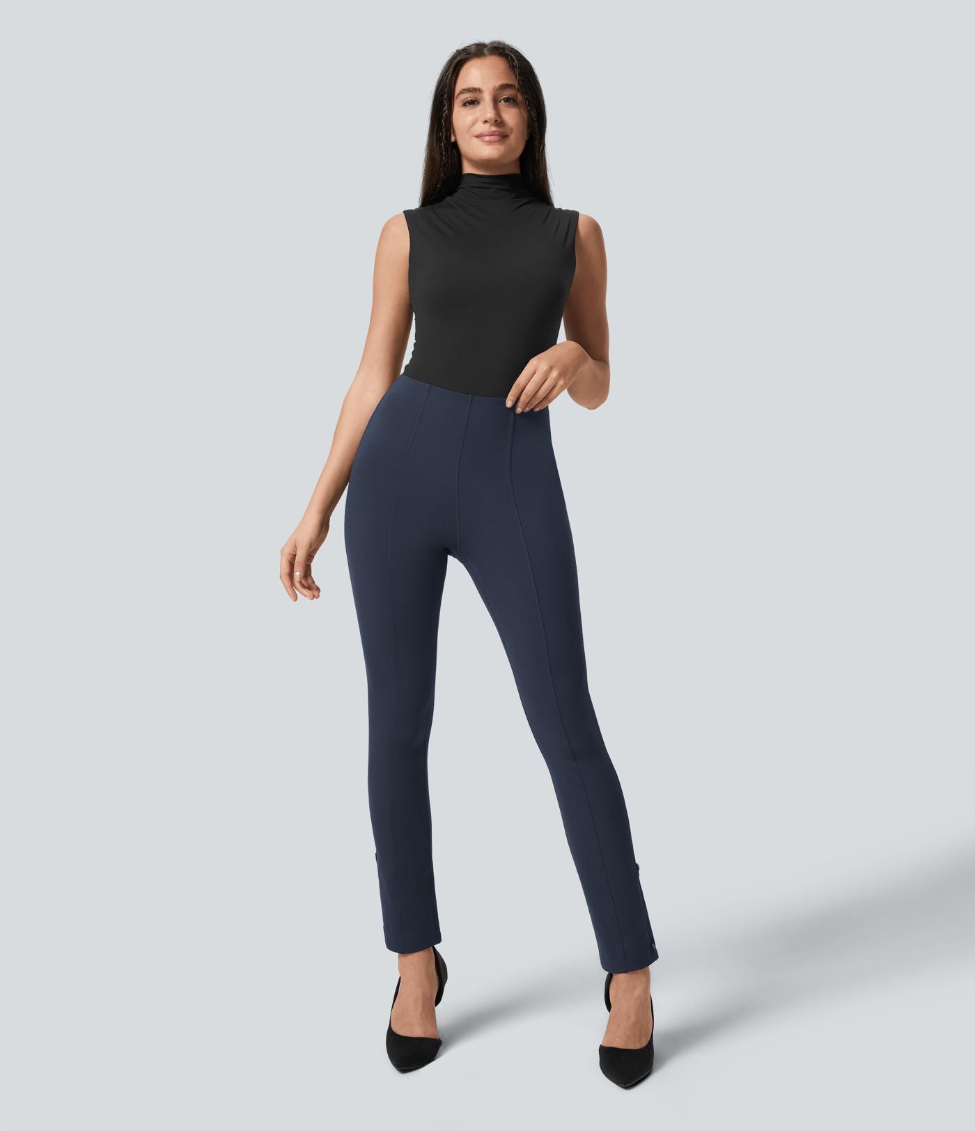 Pantalon de travail 7/8 gainant taille haute avec ourlet ajustable Halara Flex™