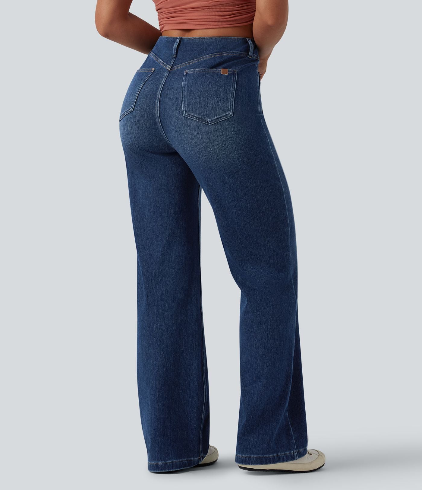 Jean droit Halara Flex™ casual taille haute avec poches