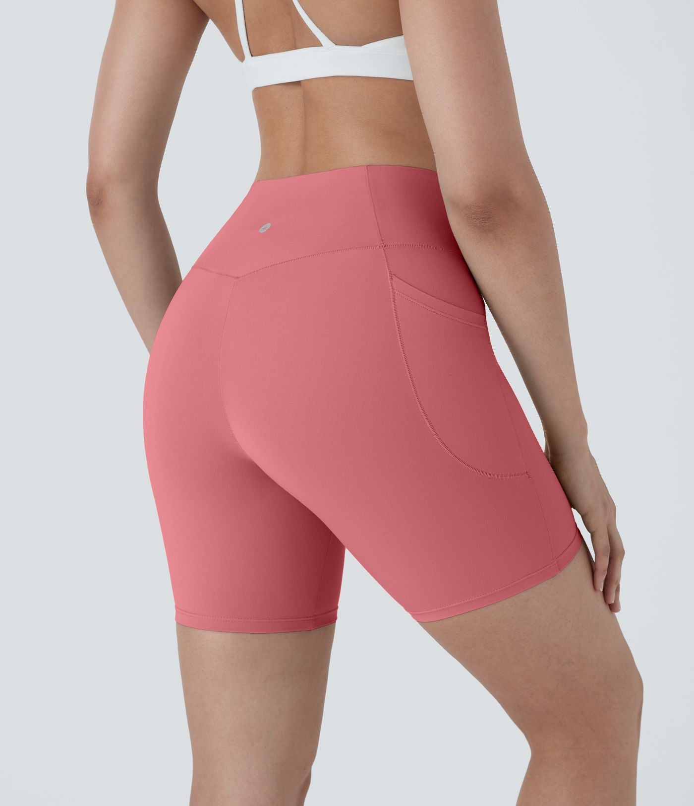 Softlyzero™ Short 17,5cm Yoga Taille Haute Crossover avec Poches Latérales