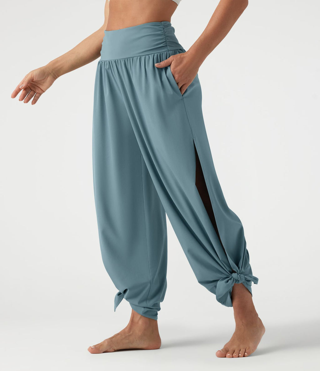 Pantalon fluide Breezeful™ taille haute à séchage rapide avec fronces, fente et poches