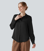 Chemise de travail en satin à manches longues