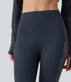 Legging de yoga gainant taille haute avec dentelle contrastée et poche Halara UltraSculpt™