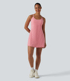 Robe sport mini 2-en-1 de tennis à carreaux tartan froissés, séchage rapide et poches – Édition Easy Peasy