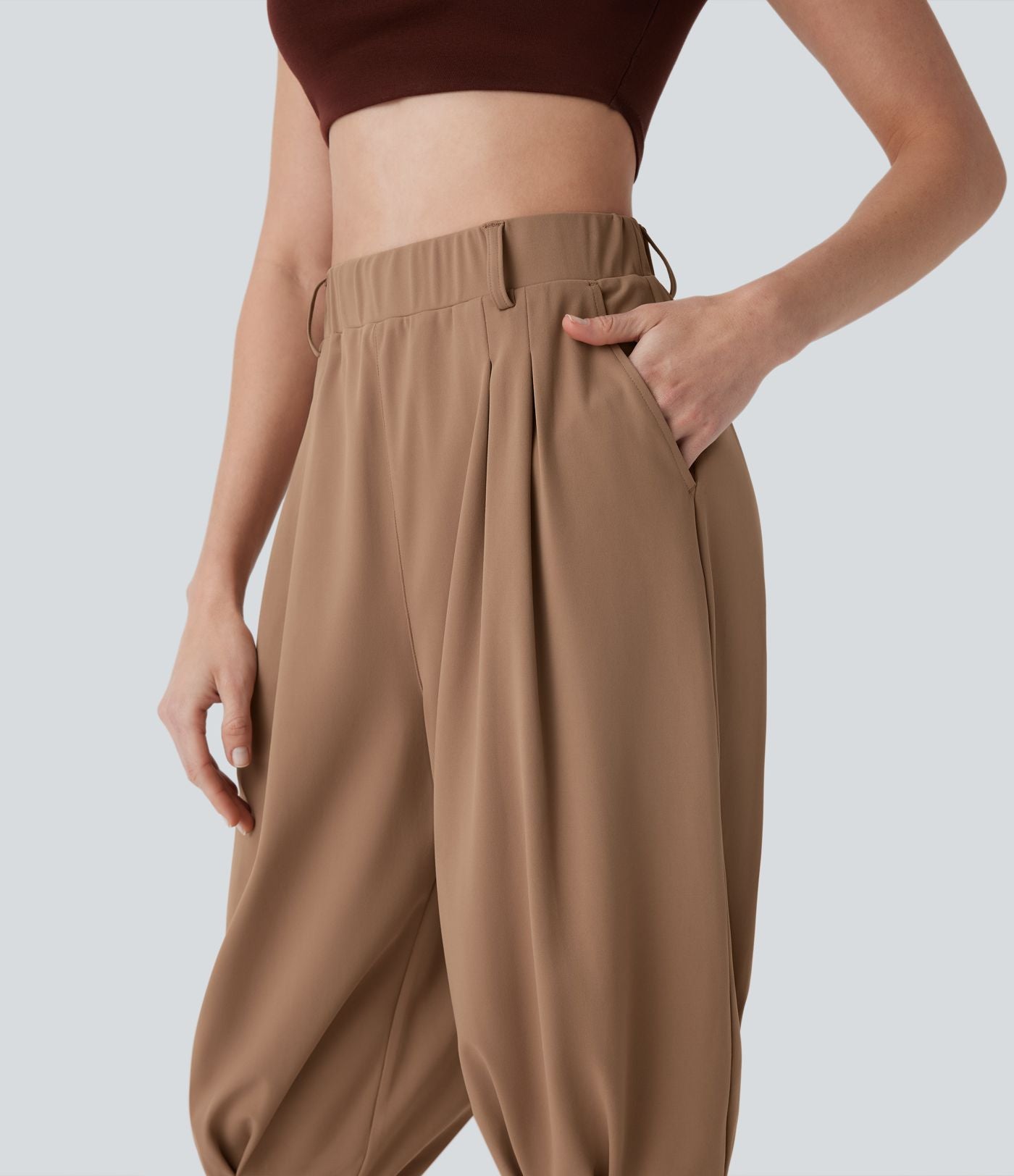 Pantalon pedal pusher fuselé taille haute DayStretch avec poches
