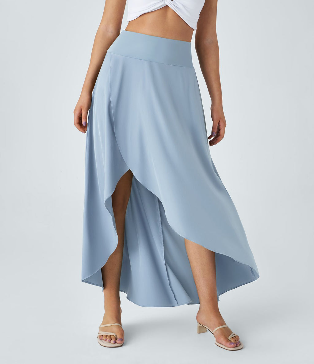 Jupe Longue Casual Breezeful™ Taille Haute à Volants 2en1 Fluide Sèchement Rapide Quotidien Maxi