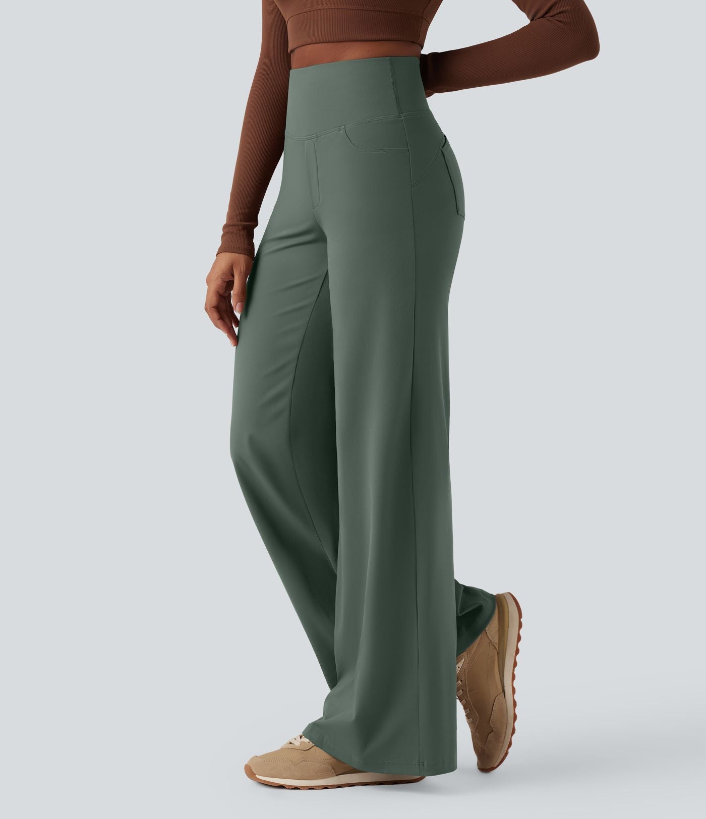 Pantalon yoga large gainant taille haute DayStretch avec poches