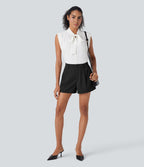 Short tailleur taille moyenne avec poches latérales