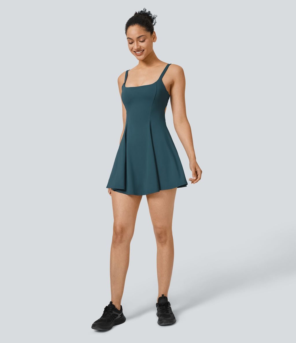 Softlyzero™ QuickDry Robe Sport de Tennis Mini 2-en-1 à Dos Nu avec Découpe et Poches