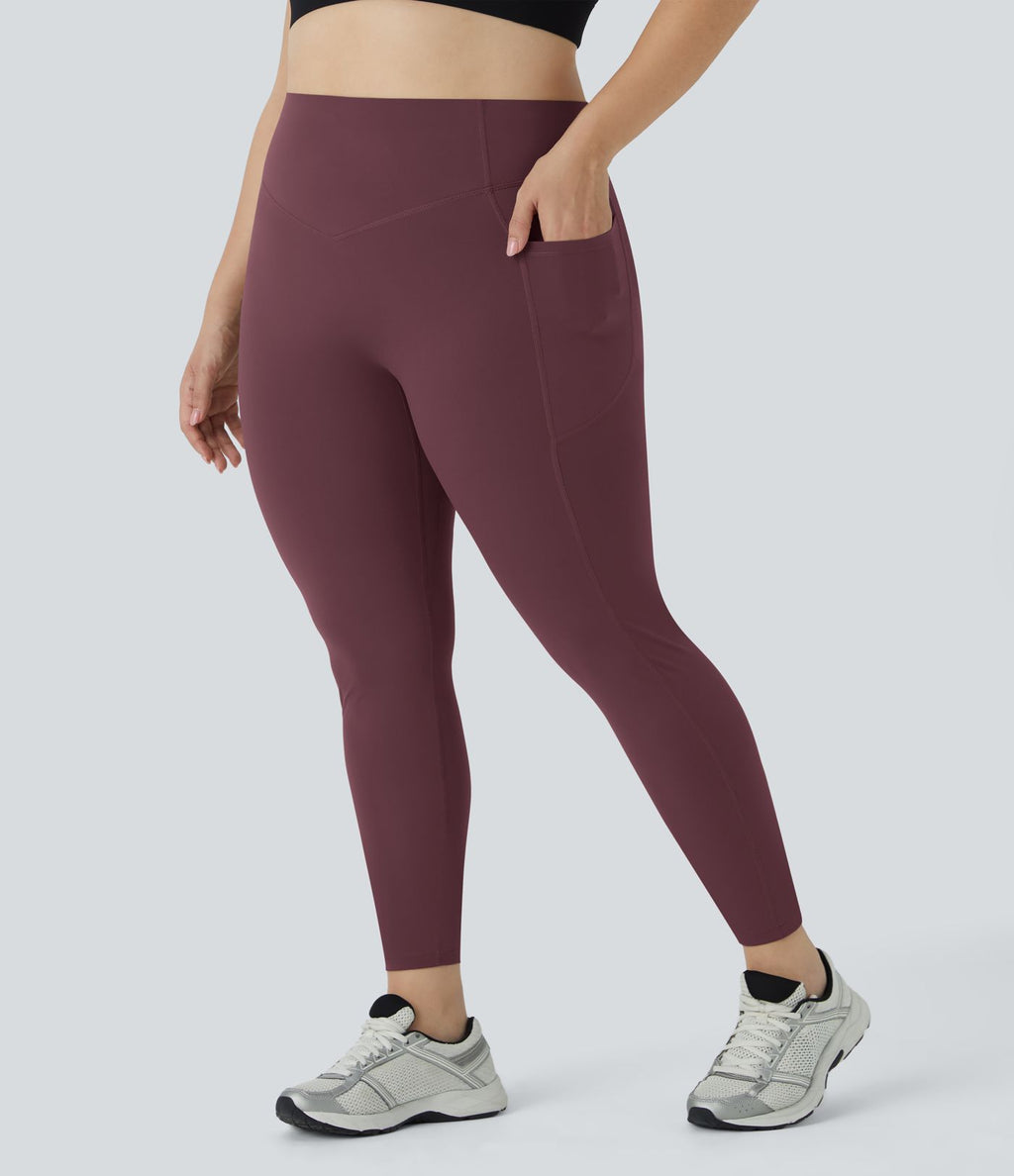 Legging d'entraînement gainant galbant taille haute grande taille avec effet scrunch et poches Halara UltraSculpt™