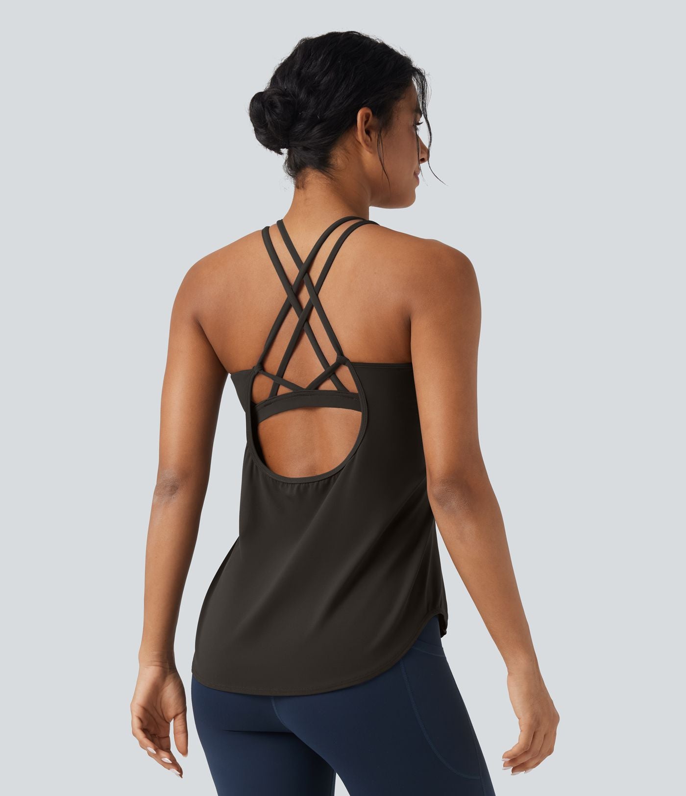 Débardeur running Halara UltraSculpt™ col rond dos croisé bonnets E-G