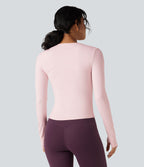 Top de sport yoga SoftlyZero™ Plush manches longues avec trous pouces