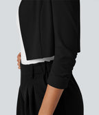 Blazer de travail court col rond manches 3/4