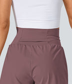 Short 7,5cm Yoga 2 en 1 Super Taille Haute Poches Arrière Poches Cachées Latérales
