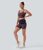 Short biker de yoga Halara UltraSculpt™ taille haute avec détail torsadé au dos, poches, 12,5 cm