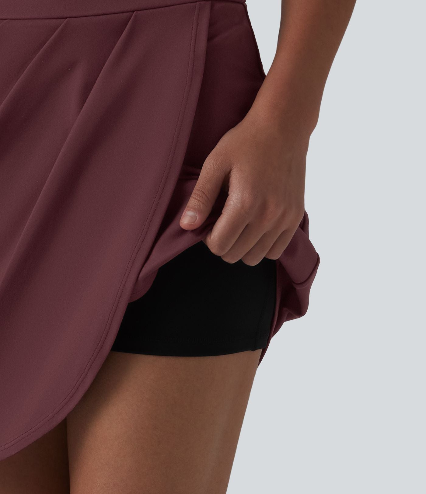 DayStretch Jupe mini casual 2-en-1 bodycon plissée croisée taille haute