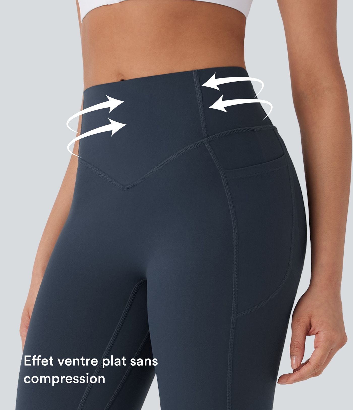 Legging de yoga gainant galbant taille haute avec fronces et poches Halara UltraSculpt™