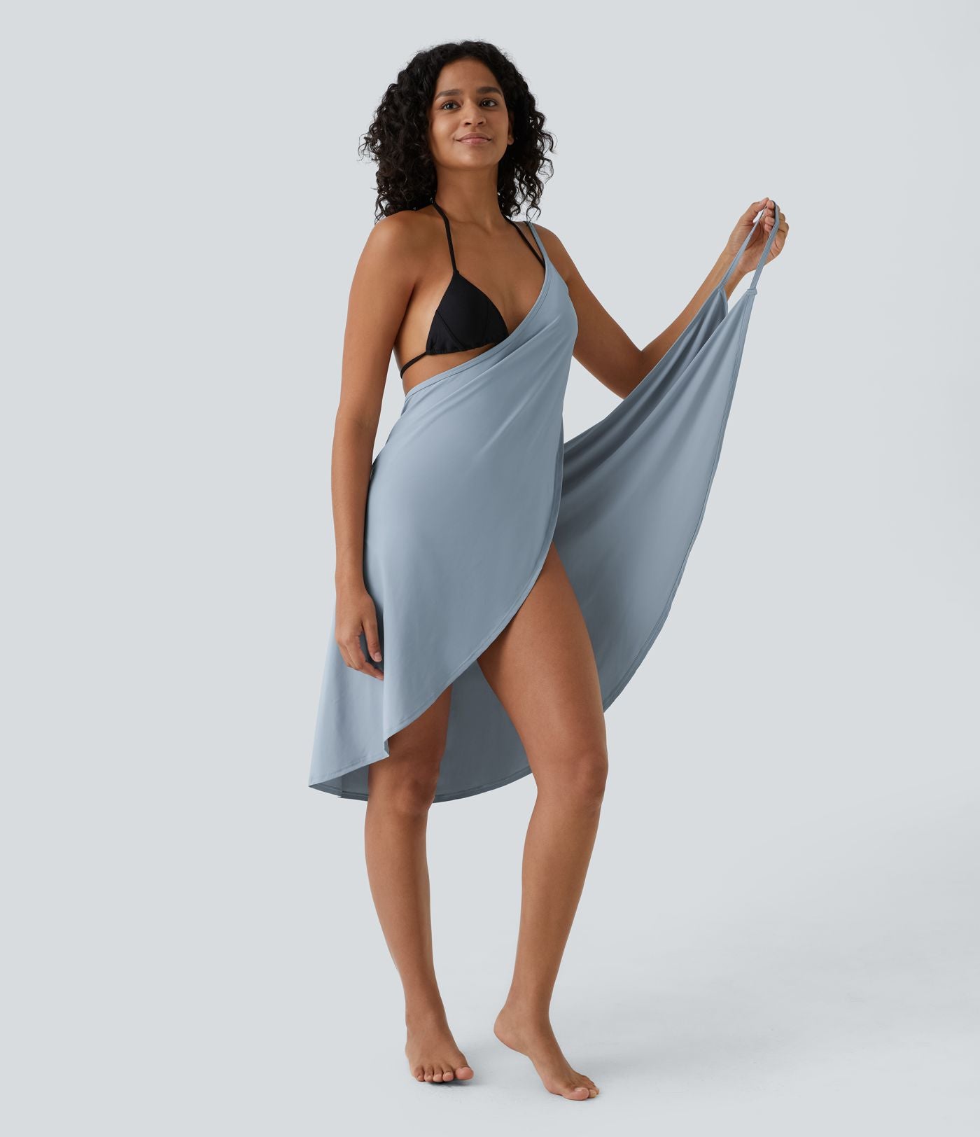 Robe de Plage Fines bretelles croisée dos nu effet portefeuille effet frais InstantCool
