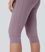 Pantalon corsaire jogging de yoga Softlyzero™ moelleux, taille haute à cordon avec poches latérales