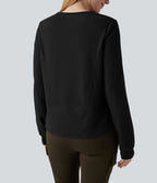 Sweat-shirt polaire pliable col rond à manches longues avec poche