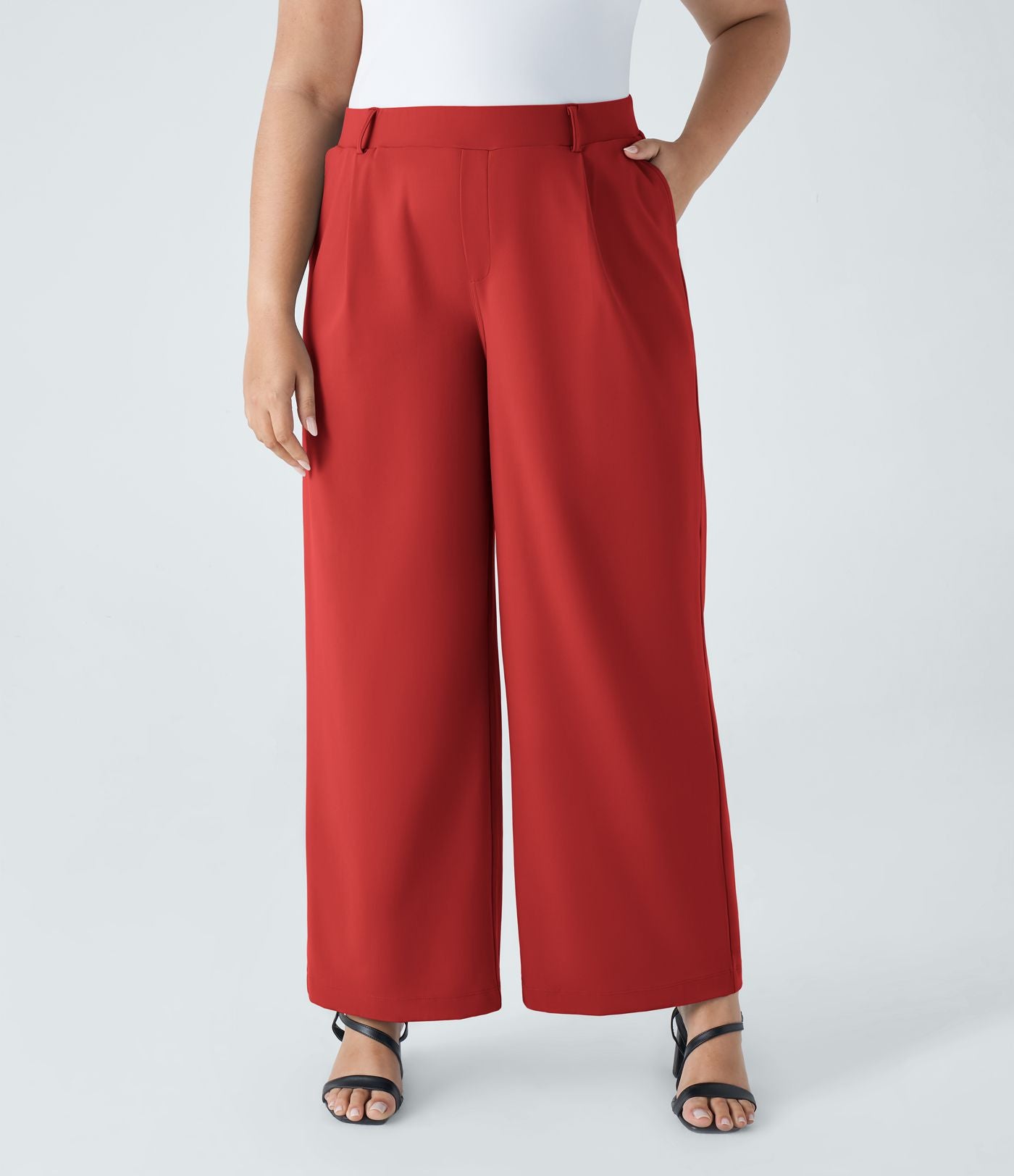Pantalon de travail grande taille coupe droite taille haute Halara Flex™ DayStretch avec poches