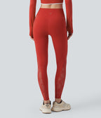 Softlyzero™ Legging Yoga 7/8 Taille Haute avec Poche au Dos Découpe Croisée et Dentelle Contrastante