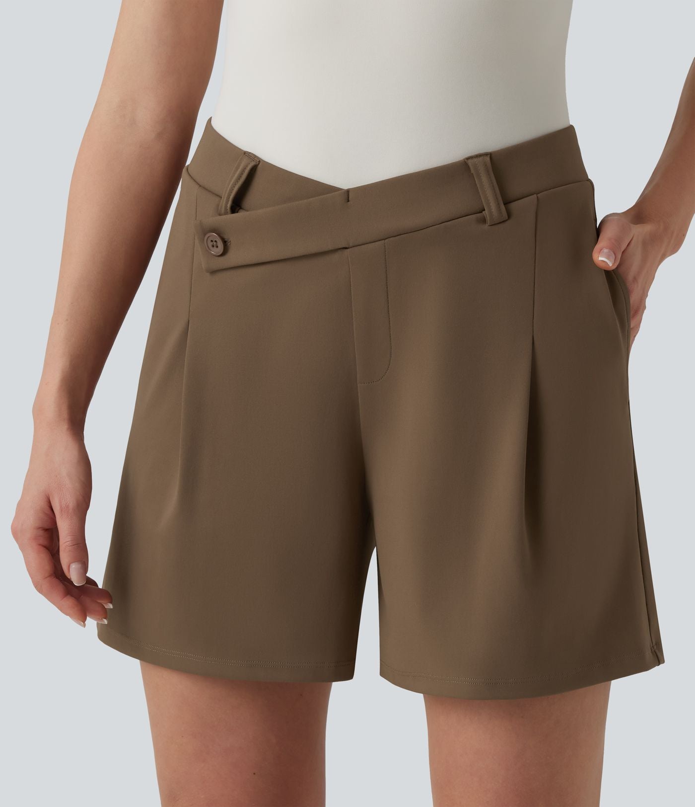 Short tailleur DayStretch mi-taille asymétrique 12,5 cm avec poches