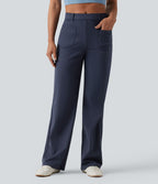Pantalon décontracté DayStretch taille mi-haute coupe droite avec poches
