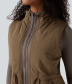 Veste polaire PuffFlex 3-en-1 à col montant et manches longues avec passe-pouces et gilet matelassé avec poches