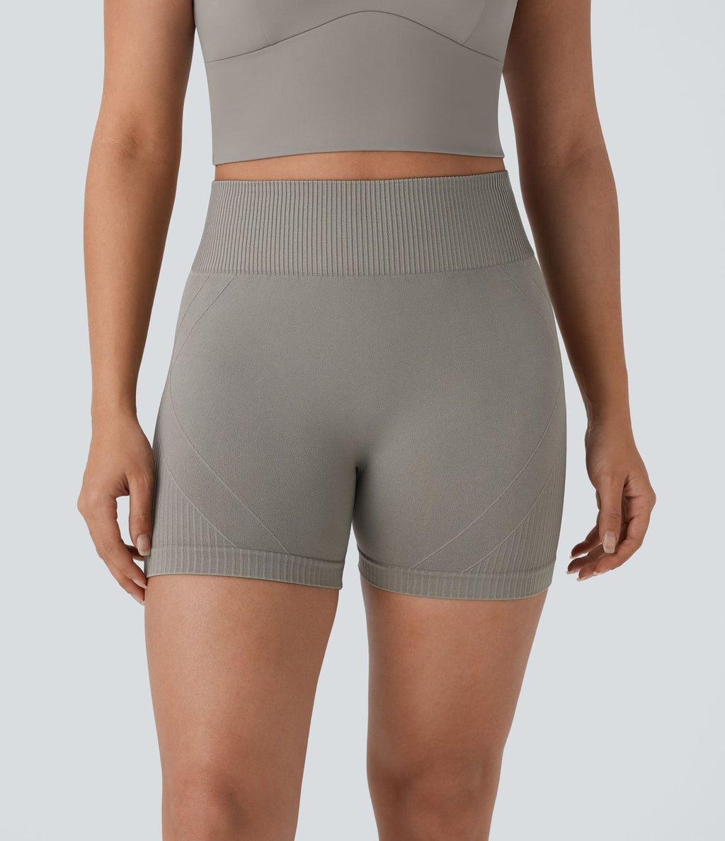Short cycliste yoga 10 cm taille haute froncé sans couture OneForm Seamless Flow