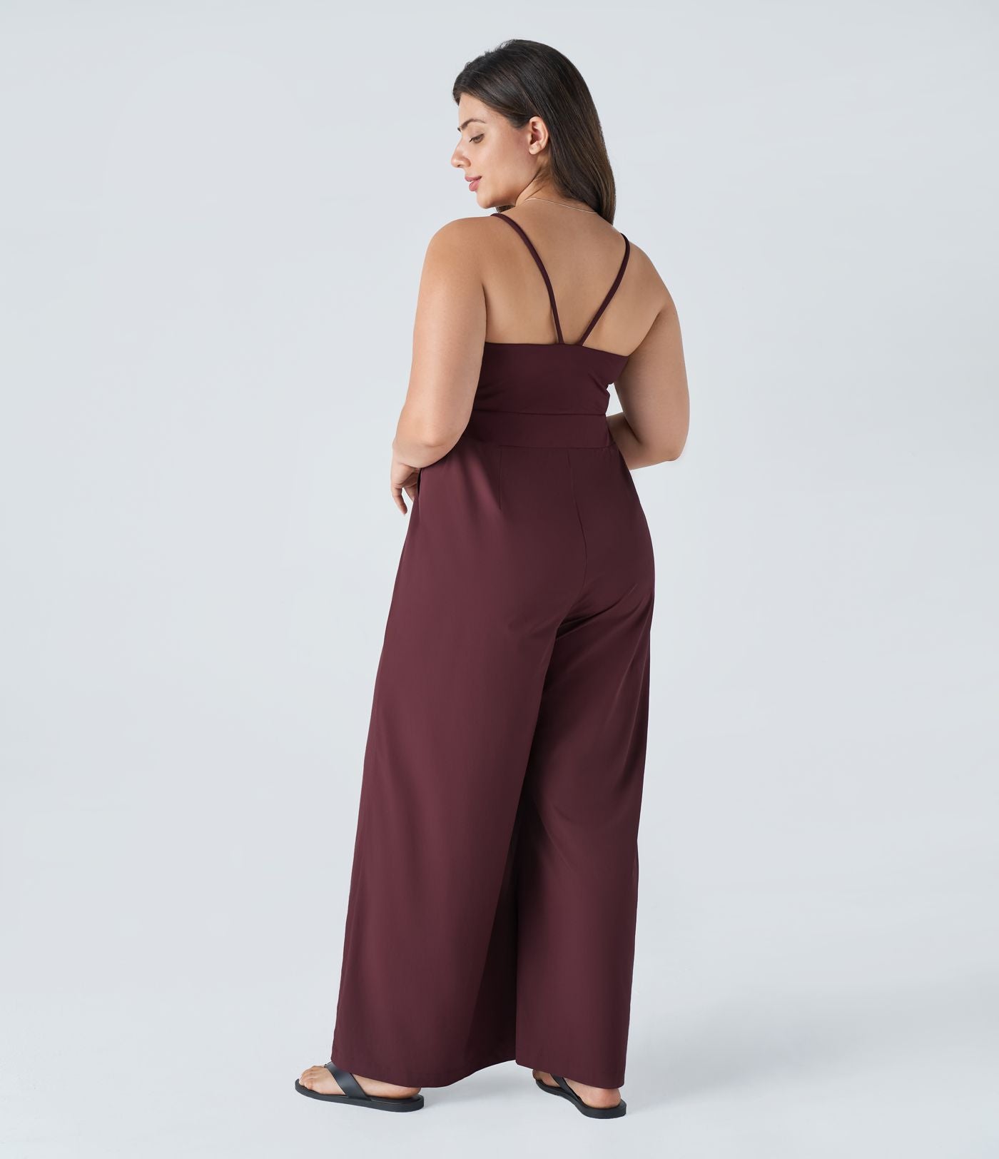 Breezeful™ Combinaison Dos Nu Poche Zippée Invisible Sur le Côté Jambe Large Séchage Rapide Grande Taille
