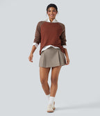 Top col rond manches raglan longues color block